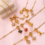 Retro Lazy Castle Bow and Arrow DIY Detachable Multi-Shape Pendant Necklace 18K Gold Plating Necklace