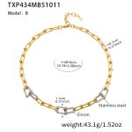 color: TXP434-B Mixed Color Zircon Necklace 40+6cm