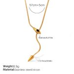 color: XL819BKG Black Zircon Gold Necklace