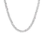 color: P1060-Steel Color Textured Necklace 40+5cm