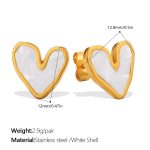color: EH1302WEG White Shell Stud Earrings