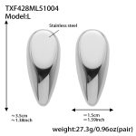 color: TXF428-Steel Color Large Earrings