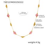 color: TXP237-Pink Color Agate Necklace 40+5cm (Natural Stone Color May Vary ， Order with Caution)