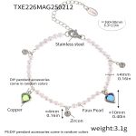 color: TXE226-Steel Color Heart Pearl Bracelet