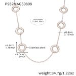 color: P932-Steel Color Necklace 81+5cm
