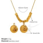 color: TPXL115G Double Happiness & Fu Gold Necklace