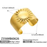 color: Z356-Polished Big Sun Gold Width Bangle