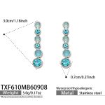 color: TXF610-Blue Zircon Steel Color Earrings