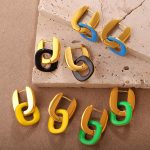 Stitching Contrast Color Advanced Earrings Personalized Color Earrings for Women