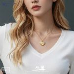 INS Peach Heart Zircon-Inlaid Pendant Clavicle Chain Choker Plated 18K Gold Light Luxury All-Matching Graceful Jewelry