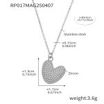 color: RP017-V Letter Steel Color Necklace 40+5cm