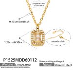 color: P1525-Cube Clear Crystal Zircon Necklace 40+5cm