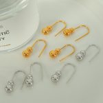 Chinese New Style Cold Female Ear Hook Circle Small Calabash Earrings Female Temperament Ear Studs National Fashion Cute Cute Cute