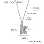 color: RP017-K Letter Steel Color Necklace 40+5cm