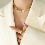 color: P852-Gold Necklace -40+5CM