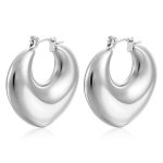 color: Heart Hollow Earrings Steel Color MS-008