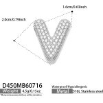 color: D450-Letter V Steel Color Pendant