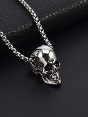 Stainless Steel Hip Hop Skull Men's Necklace Pendant Clothing Accessories