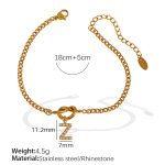 color: SL100 White Rhinestone Z Gold Bracelet