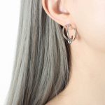 color: F743-Steel Color Earrings