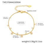 color: TXE376-Gold Zircon Bracelet 16+5cm