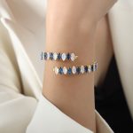 color: Z233-Blue Zircon Gold Bangle