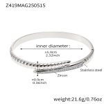 color: Z419-Steel Color White Zircon Bangle