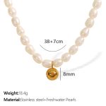 color: XL312 Freshwater Pearl Gold Necklace