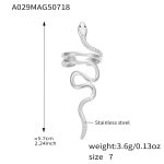 color: A029-Steel Color Cobra Ring / size: US 7