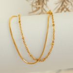 French Clip Beads Cross Chain Bracelet Simple Double-Layer Cold All-Match Sweet Cool Snake Bone Women