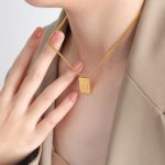 color: P1506-N Letter Gold Necklace -40+5cm