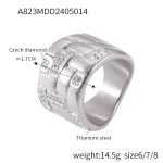 color: A823-Steel Color Ring / size: US 6