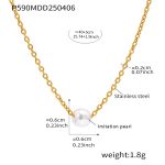 color: P590-A Style Gold Necklace 40+5cm