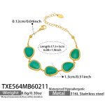 color: TXE564-Gold Lake Green Cat's Eye Stone Bracelet