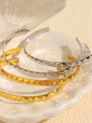 Advanced Atmosphere Mush Ice Bracelet C- Shaped Opening Design New Talent Essential Item