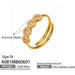 color: A081-Gold Pink Zircon Ring
