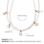color: XL471WEG White Shell Freshwater Pearl Necklace
