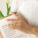 color: A357-Gold Freshwater Pearl Open Ring Size 7 Open Adjustable / size: US 7