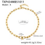 color: TXP434-A Gold Zircon Necklace 40+6cm
