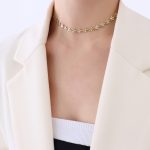 color: P075-Double-sided Enamel Necklace 35+5cm