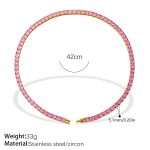 color: XL882PKG5.1MM Pink Zircon Necklace