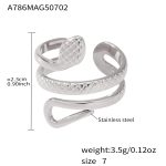 color: A786-Steel Color Double Layer Serpentine Ring / size: US 7