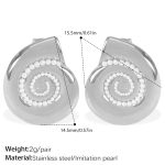 color: EH724WES White Bead Silver Earrings