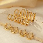 Stainless Steel Ornament Small Beads Earrings Circle Earrings Simple Personality Advanced Light Luxury