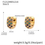 color: F1212-Deep Blue Zircon Earrings -Small