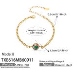 color: TXE616-B Style Multicolor Zircon Ball Gold Bracelet -17.5+5cm