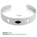 color: SZ147 Black Enamel Silver Bangle