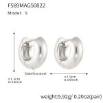 color: F589-Steel Color Earrings -S-8mm
