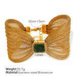 color: SL65 Dark Green Zircon Gold Bracelet