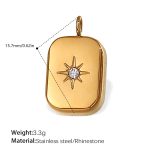 color: PJ531WEG White Rhinestone Gold Pendant